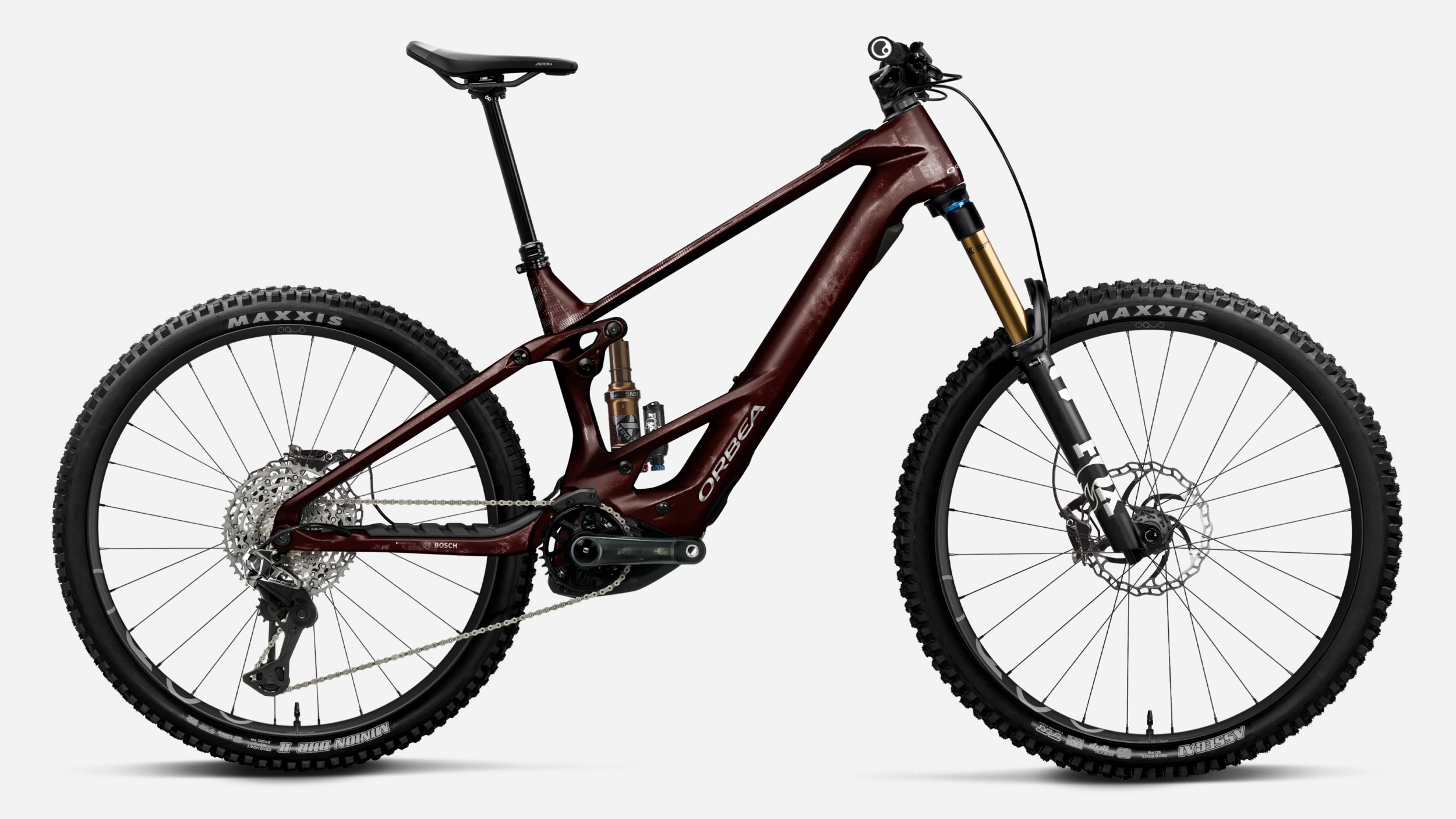 Orbea Rise Metallic Burgundy Red color bike